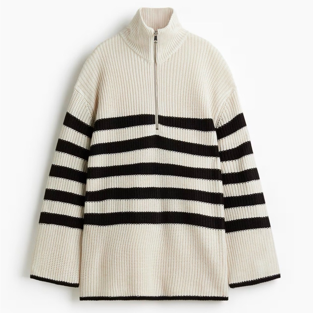 H&M Chunky Knit Half-Zip Sweater Size XS